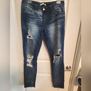Daytrip distressed dark skinny jeans